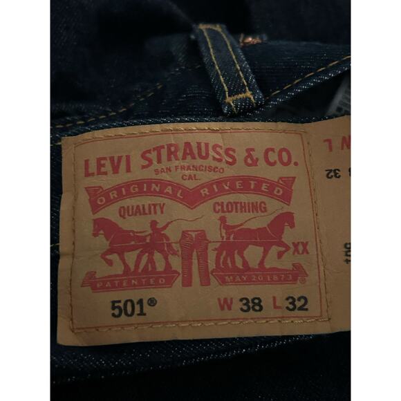 Lee Relaxed Fit Straight Leg Jeans Mens 38x32 Blue Stretch Denim Dark Wash New - Picture 4 of 10